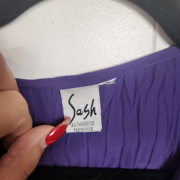 Vintage 90s Purple Ruffle Sheer Top Blouse Whimsygoth Goth Fairycore Medium Y2k - Picture 10 of 13